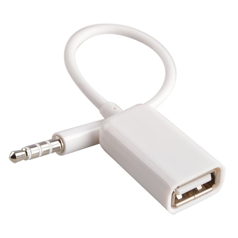 Oxsubor AUX to USB Adapter, 3.5mm Male Audio Jack to USB 2.0 Female Converter Cable, Only Work for Car AUX-in with MP3 Decoder, Not for Headset, Speakers, Phone,Computers, Camera,Microphone, Monitor - Image 1